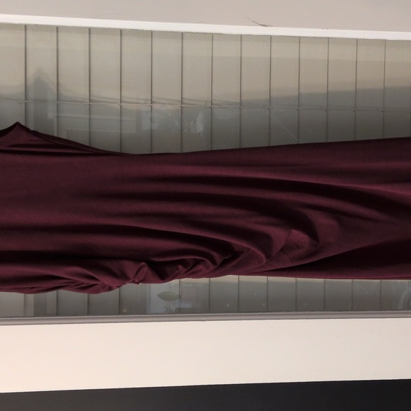 Brass Shirred Midi Dress Black Cherry - Picture 4 of 6